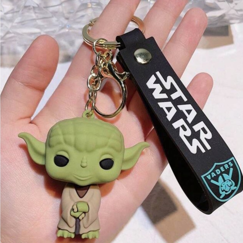 Star Wars Yoda Keychain with Black Strap